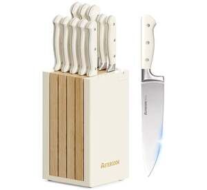 12-Piece Kitchen Knives Set with Block